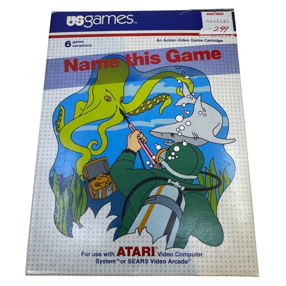 Name This Game Atari 2600 US Games 1982 VC1007 Action Video Game Cartridge Boxed